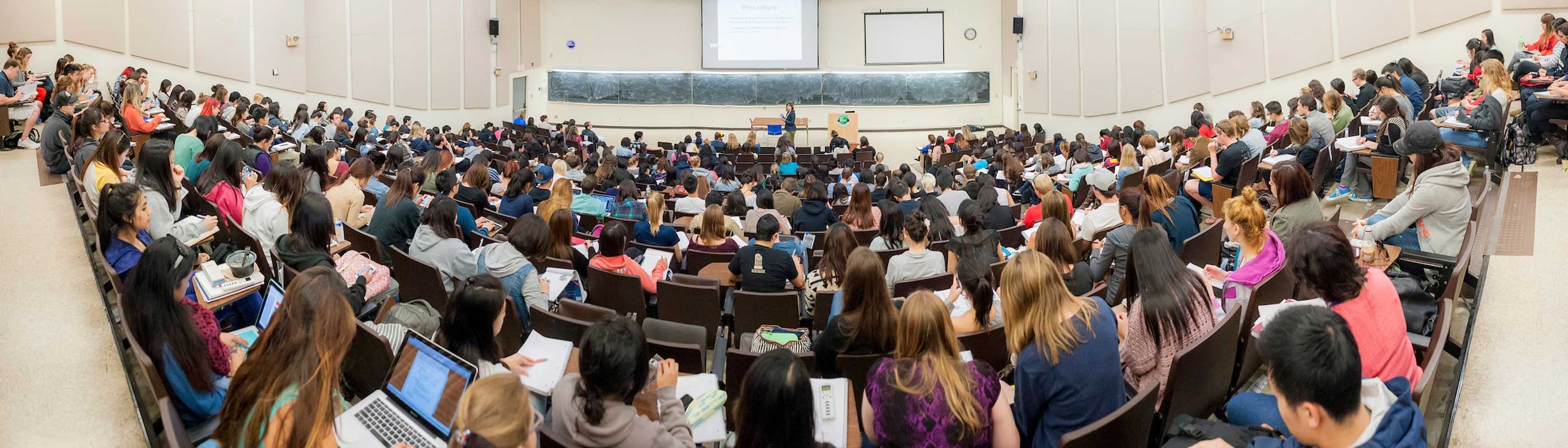 Photo of auditorium classroom at UC San Diego.