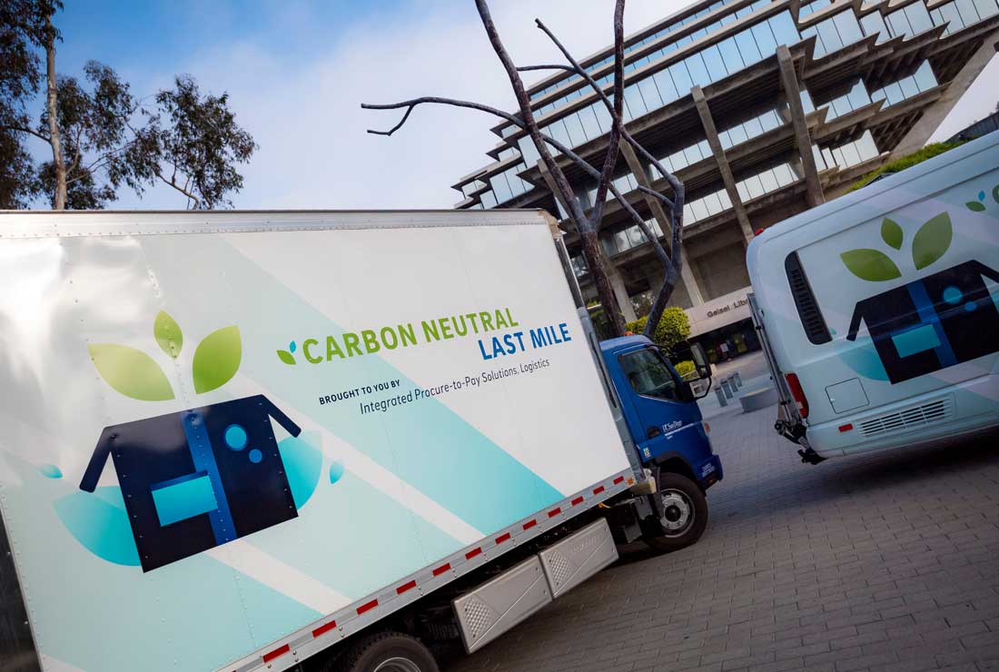 Photo of UC San Diego Carbon Neutrality vehicle fleet.